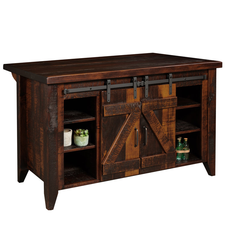 Gracie Oaks Greensboro Barn Door Kitchen Island Wayfair